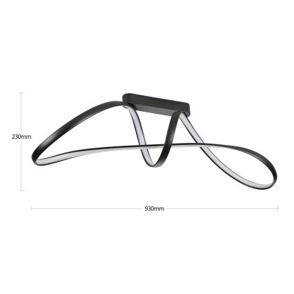 Brilagi - LED димируема плафонна лампа TWISTER LED/60W/230V 3000-6000K черна + дистанционно управление