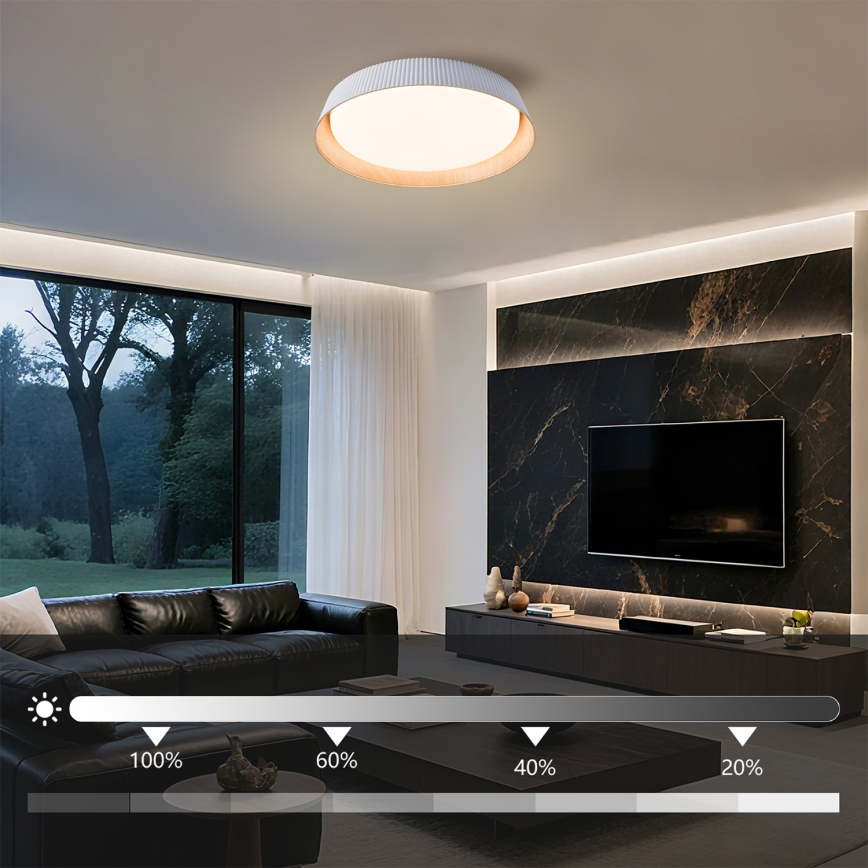 Brilagi - LED димируемо таванно осветително тяло ORINO LED/54W/230V 3000-6000K бяло Ø 43 см + дистанционно управление