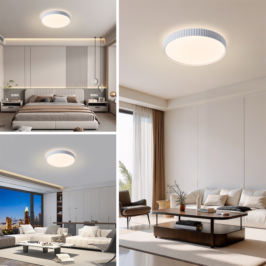Brilagi - LED димируема таванна лампа CORVO LED/54W/230V 3000-6000K бяла Ø 40 см + дистанционно управление