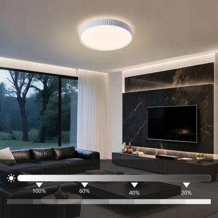 Brilagi - LED димируема таванна лампа CORVO LED/54W/230V 3000-6000K бяла Ø 40 см + дистанционно управление