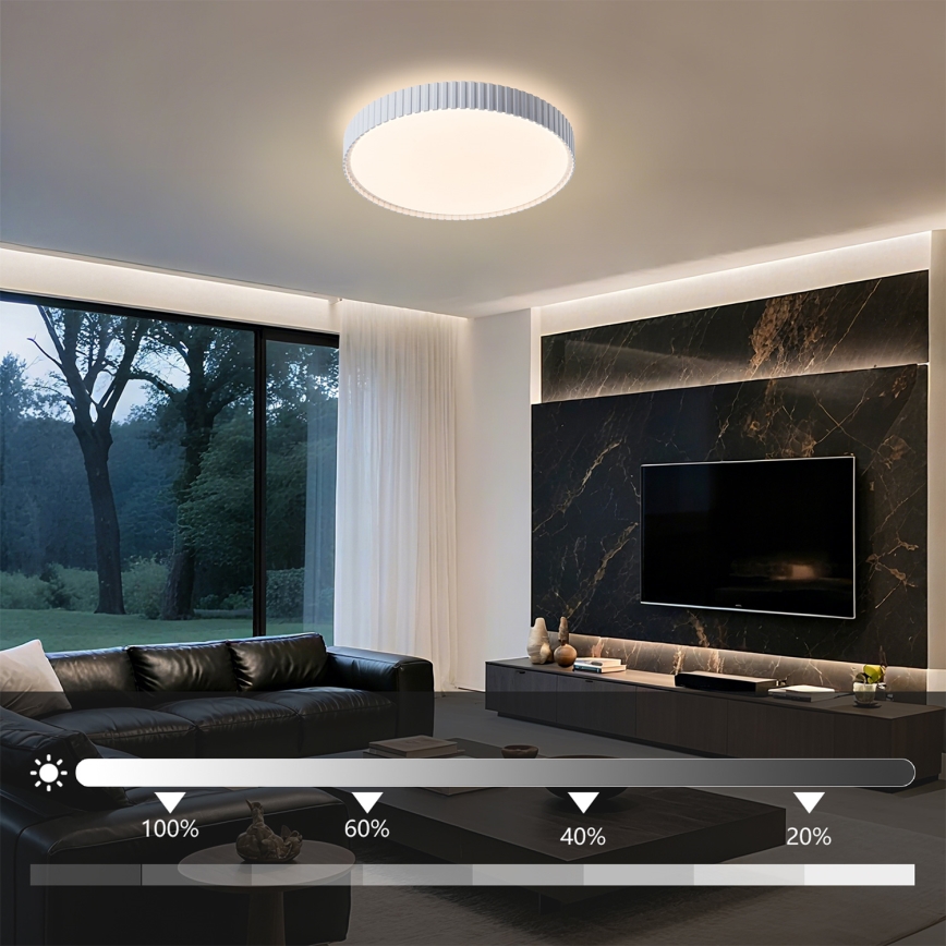 Brilagi - LED димируема таванна лампа CORVO LED/54W/230V 3000-6000K бяла Ø 40 см + дистанционно управление