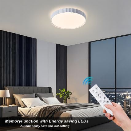 Brilagi - LED димируема таванна лампа CORVO LED/54W/230V 3000-6000K бяла Ø 40 см + дистанционно управление