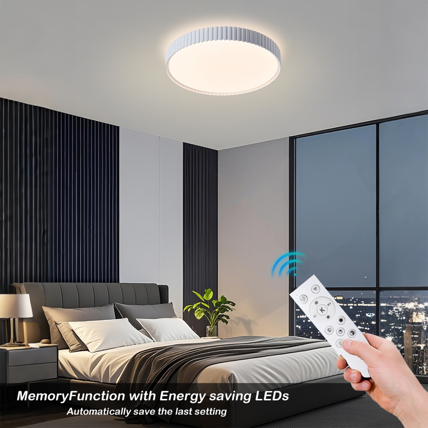 Brilagi - LED димируема таванна лампа CORVO LED/54W/230V 3000-6000K бяла Ø 40 см + дистанционно управление