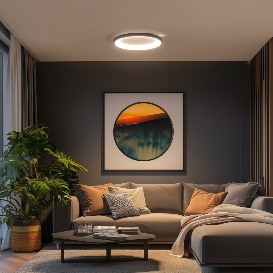 Brilagi - LED димируемо таванно осветително тяло FALCON SLIM LED/42W/230V 3000-6500K Ø 50 см черно + дистанционно управление