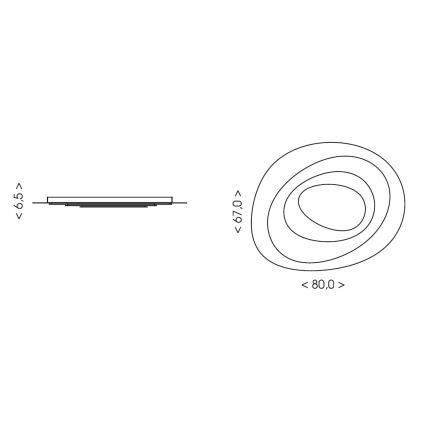 Brilagi - LED димируемо таванно осветително тяло MODERN MAXI LED/87W/230V 3000-6000K 67x80 cm + дистанционно управление