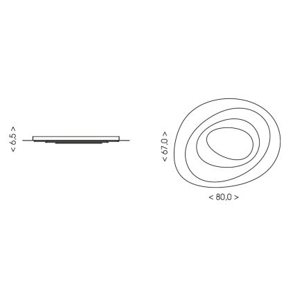 Brilagi - LED димируемо таванно осветително тяло MODERN MAXI LED/87W/230V 3000-6000K 67x80 cm + дистанционно управление