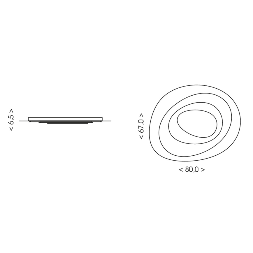 Brilagi - LED димируемо таванно осветително тяло MODERN MAXI LED/87W/230V 3000-6000K 67x80 cm + дистанционно управление