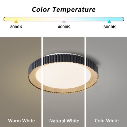 Brilagi - LED димируемо таванно осветително тяло NEXO LED/48W/230V 3000-6000K черно Ø 43 см + дистанционно управление