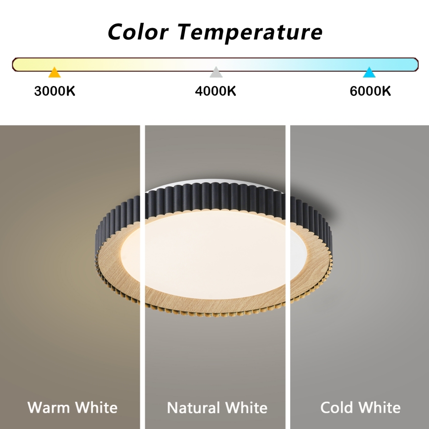 Brilagi - LED димируемо таванно осветително тяло NEXO LED/48W/230V 3000-6000K черно Ø 43 см + дистанционно управление