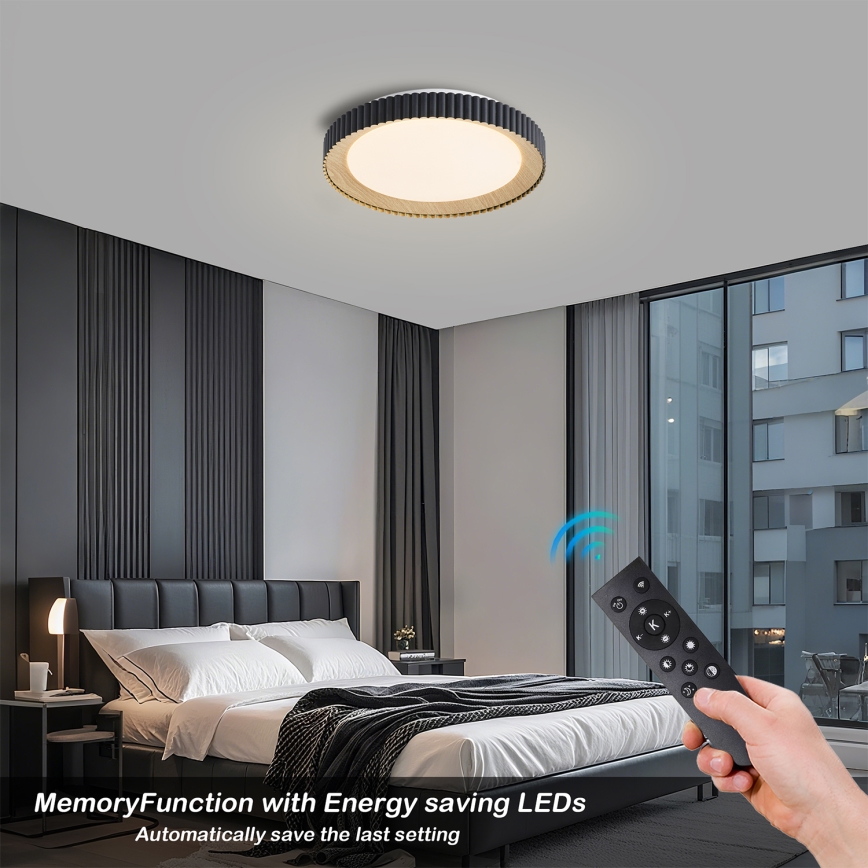 Brilagi - LED димируемо таванно осветително тяло NEXO LED/48W/230V 3000-6000K черно Ø 43 см + дистанционно управление