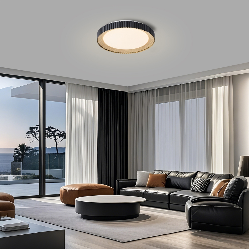 Brilagi - LED димируемо таванно осветително тяло NEXO LED/48W/230V 3000-6000K черно Ø 43 см + дистанционно управление