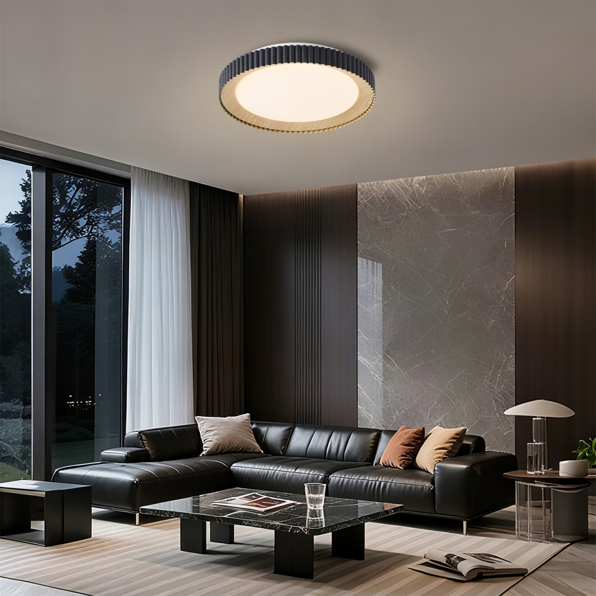 Brilagi - LED димируемо таванно осветително тяло NEXO LED/48W/230V 3000-6000K черно Ø 43 см + дистанционно управление