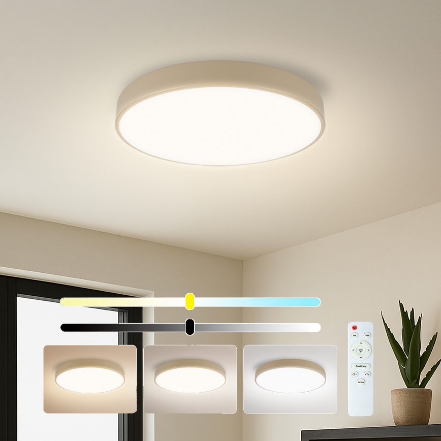 Brilagi - LED димируем таванен плафон POOL LED/48W/230V 3000-6000K диаметър 40 см бежов + дистанционно управление