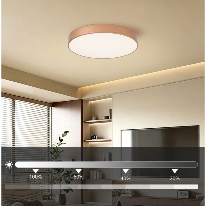 Brilagi - Димируемо LED таванно осветително тяло POOL LED/60W/230V 3000-6000K Ø 50 см бронзово + дистанционно управление