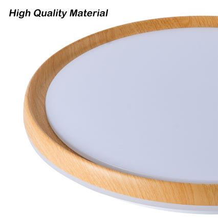 Brilagi - димируемо LED таванно осветително тяло RIVO LED/72W/230V 3000-6000K с дървесен декор, диаметър 50 см + дистанционно управление