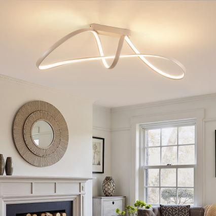 Brilagi - Димируема LED плафониера TWISTER LED/60W/230V 3000-6000K бежова + дистанционно управление