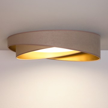 BRILAGI - LED Димируем таванен плафон VELVET TWIST LED/36W/230V 3000-6000K Ø 65 см Wi-Fi Tuya Beacon бежов/златен + дистанционно управление