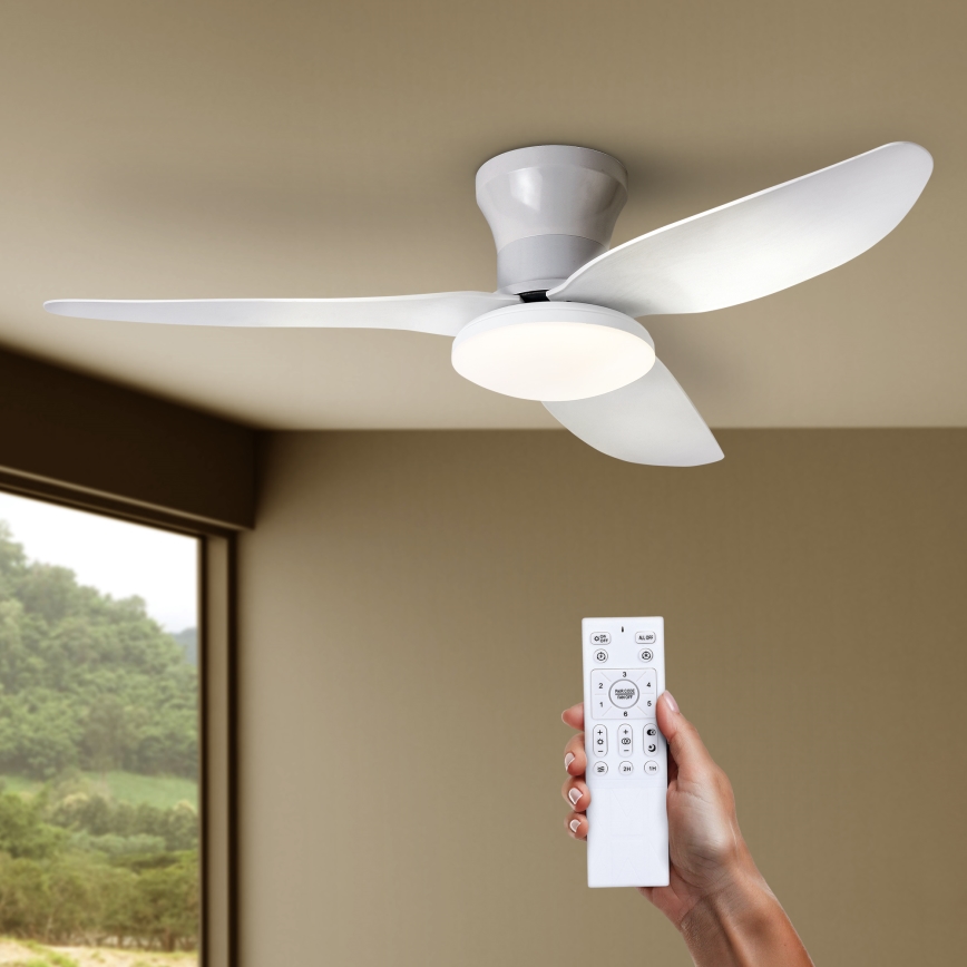 Brilagi - LED Димируем таванен вентилатор LED/30W/230V 3000-6500K бял + дистанционно управление