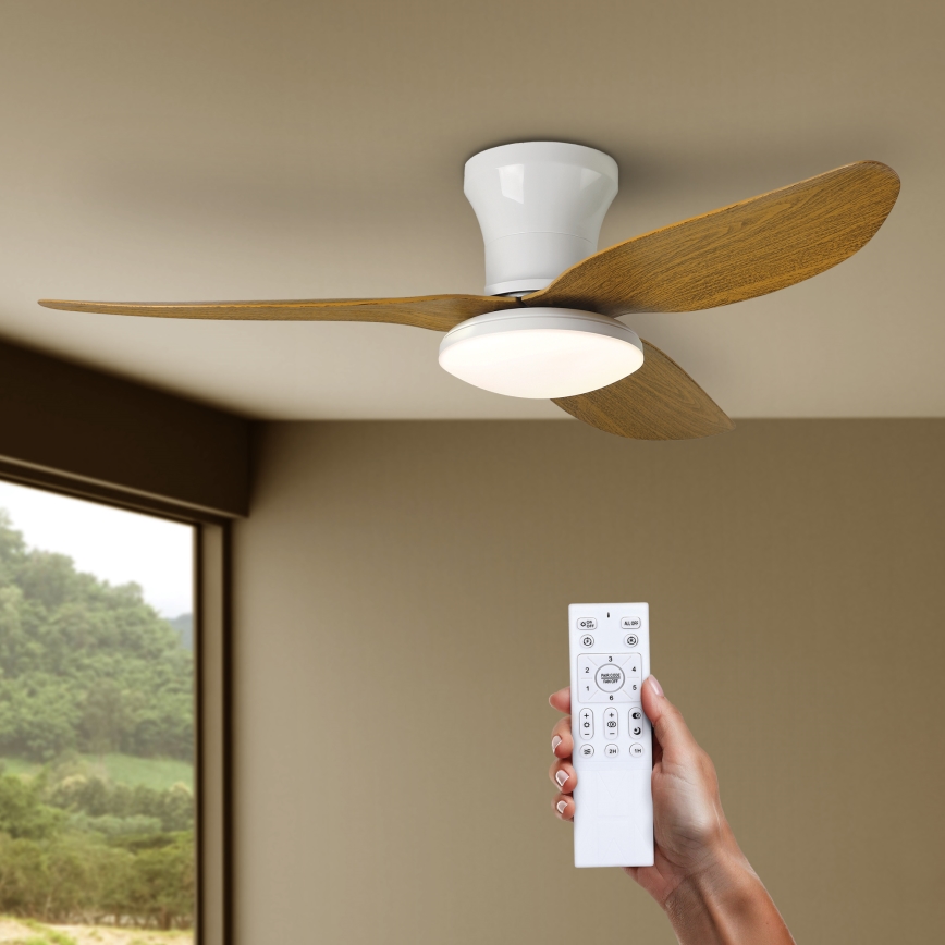 Brilagi - LED Димируем таванен вентилатор LED/30W/230V 3000-6500K бял/кафяв + дистанционно управление