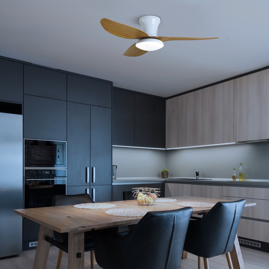 Brilagi - LED Димируем таванен вентилатор LED/30W/230V 3000-6500K бял/кафяв + дистанционно управление