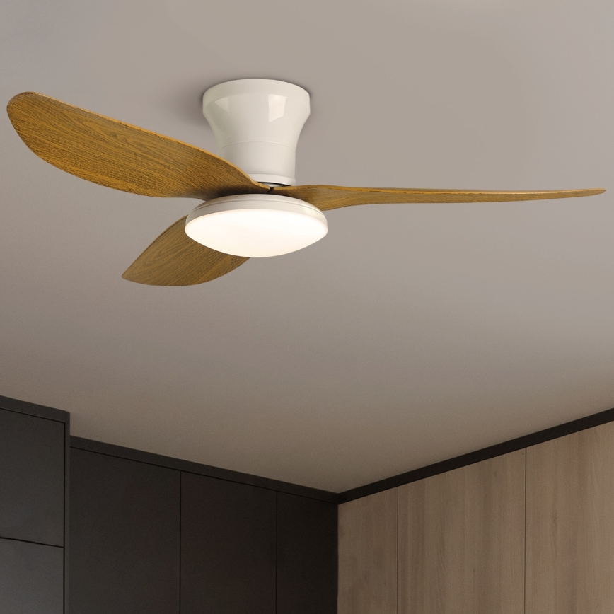 Brilagi - LED Димируем таванен вентилатор LED/30W/230V 3000-6500K бял/кафяв + дистанционно управление
