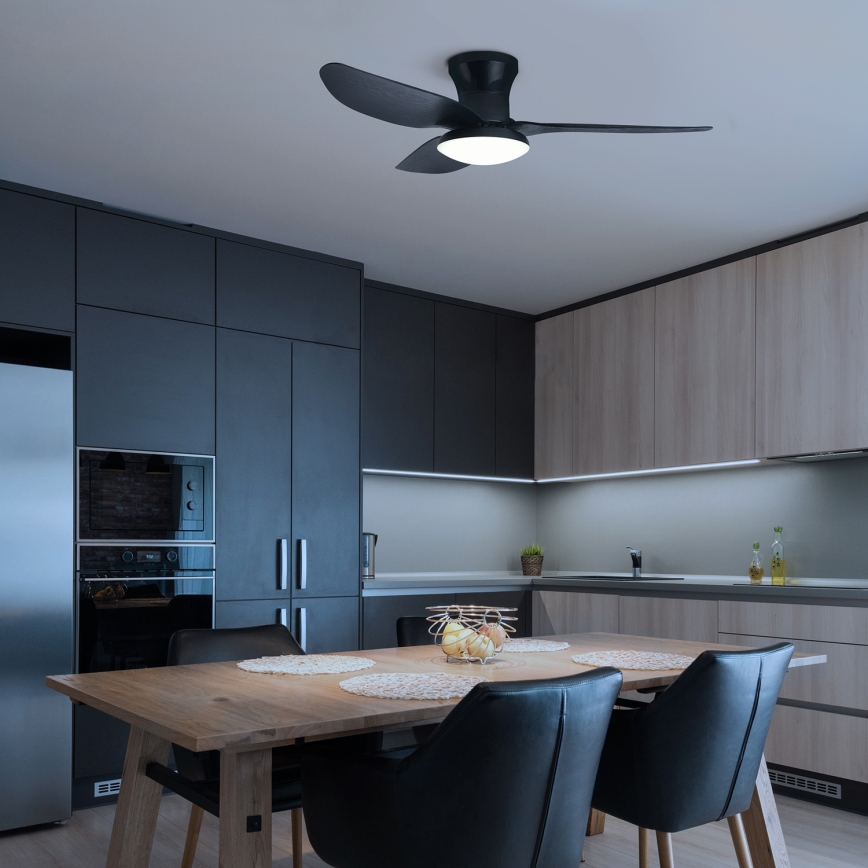 Brilagi - LED Димируем таванен вентилатор LED/30W/230V 3000-6500K черен + дистанционно управление