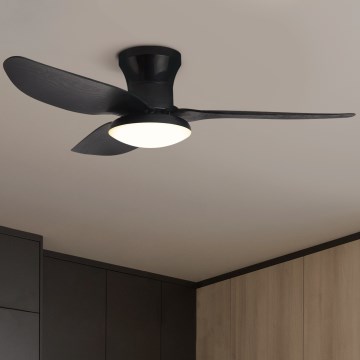 Brilagi - LED Димируем таванен вентилатор LED/30W/230V 3000-6500K черен + дистанционно управление