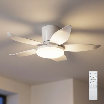 Brilagi - LED димируем таванен вентилатор LED/32W/230V 3000-6500K диаметър 95 см бял + дистанционно управление