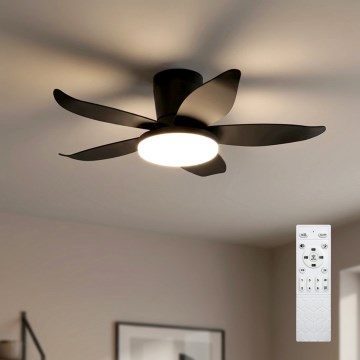 Brilagi - LED Димируем таванен вентилатор LED/32W/230V 3000-6500K пр. 95 cm черен + дистанционно управление