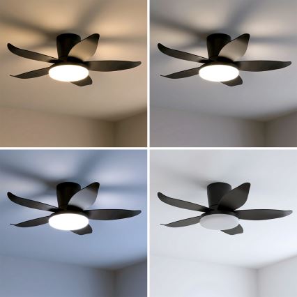 Brilagi - LED Димируем таванен вентилатор LED/32W/230V 3000-6500K пр. 95 cm черен + дистанционно управление