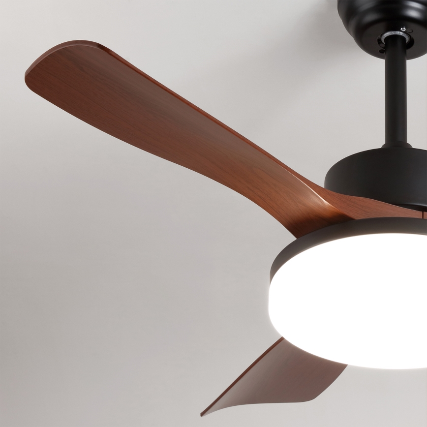 Brilagi - LED таванен вентилатор с регулируема яркост LED/34W/230V 106 cm черен/кафяв + дистанционно управление
