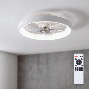 Brilagi - LED димируем таванен вентилатор LED/34W/230V диаметър 50 см бял + дистанционно управление