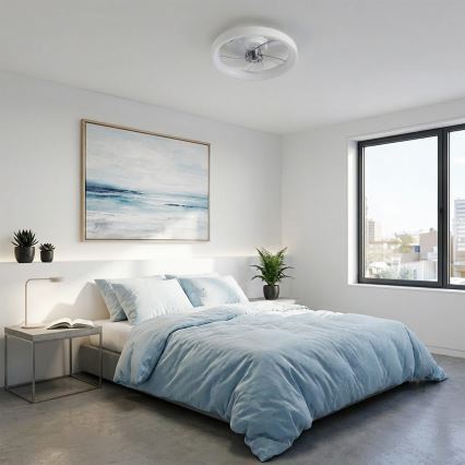 Brilagi - LED димируем таванен вентилатор LED/34W/230V 3000-6500K Ø 50 см бял + дистанционно управление