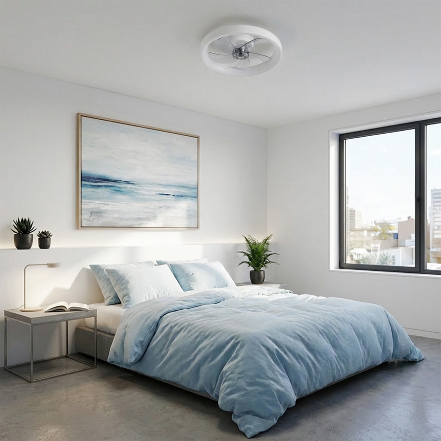 Brilagi - LED димируем таванен вентилатор LED/34W/230V 3000-6500K Ø 50 см бял + дистанционно управление