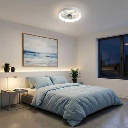 Brilagi - LED димируем таванен вентилатор LED/34W/230V 3000-6500K Ø 50 см бял + дистанционно управление