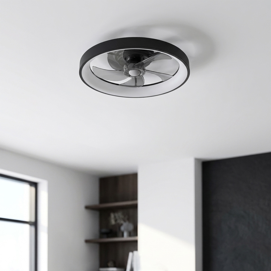 Brilagi - LED таванен вентилатор с възможност за димиране LED/34W/230V 3000-6500K Ø 50 см черен + дистанционно управление