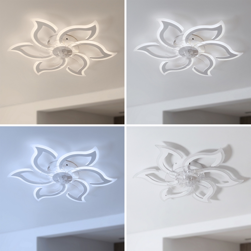 Brilagi - LED димируем таванен вентилатор LED/34W/230V 3000-6500K Ø 83 cm, бял + дистанционно управление
