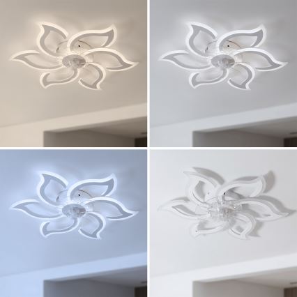Brilagi - Димируем таванен вентилатор LED/34W/230V, Ø 83 см, бял + дистанционно управление