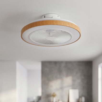 Brilagi - LED таванен вентилатор с възможност за димиране LED/38W/230V 3000-6500K Ø 50 см бял/кафяв + дистанционно управление