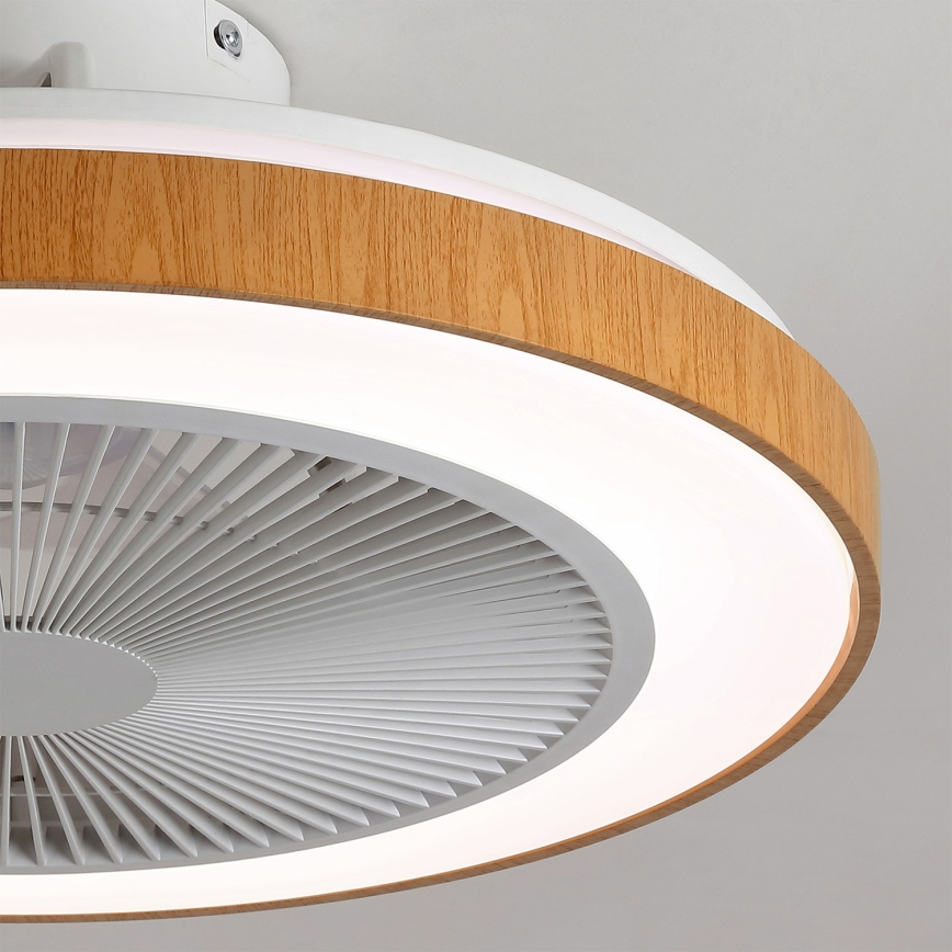 Brilagi - LED таванен вентилатор с възможност за димиране LED/38W/230V 3000-6500K Ø 50 см бял/кафяв + дистанционно управление