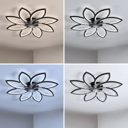 Brilagi - димируем таванен вентилатор с LED, 43 W, 230 V, Ø 90 см, черен + дистанционно управление