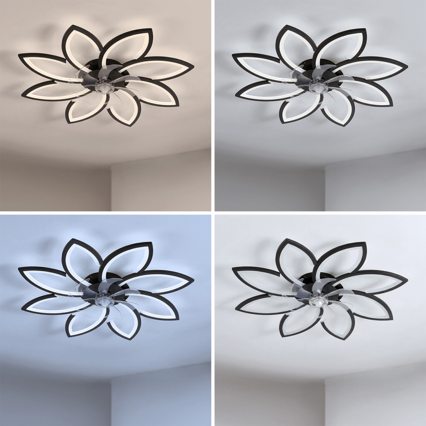 Brilagi - димируем таванен вентилатор с LED, 43 W, 230 V, Ø 90 см, черен + дистанционно управление