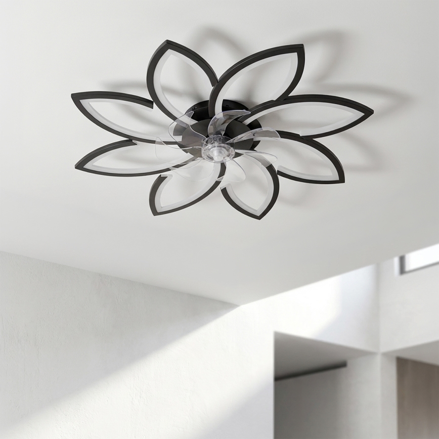 Brilagi - димируем таванен вентилатор с LED, 43 W, 230 V, Ø 90 см, черен + дистанционно управление