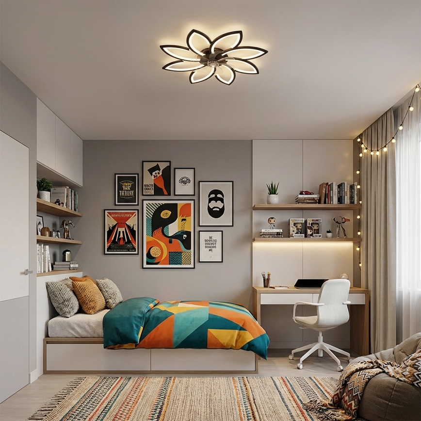 Brilagi - димируем таванен вентилатор с LED, 43 W, 230 V, Ø 90 см, черен + дистанционно управление