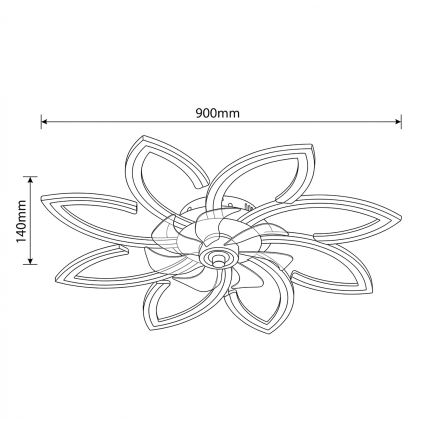 Brilagi - димируем таванен вентилатор с LED, 43 W, 230 V, Ø 90 см, черен + дистанционно управление