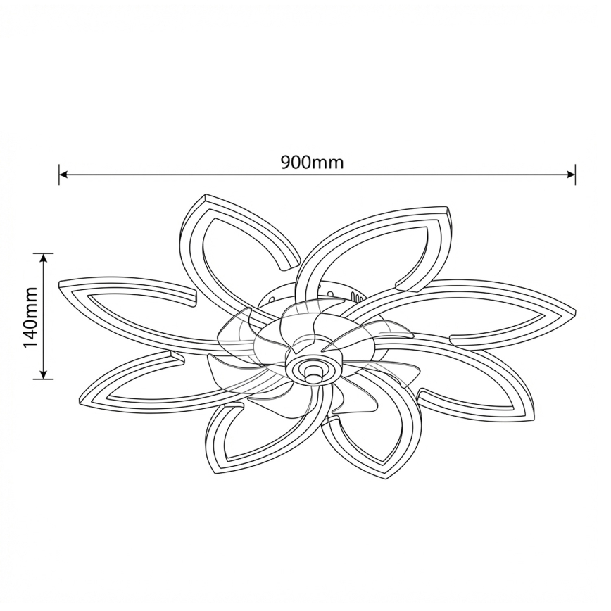 Brilagi - димируем таванен вентилатор с LED, 43 W, 230 V, Ø 90 см, черен + дистанционно управление
