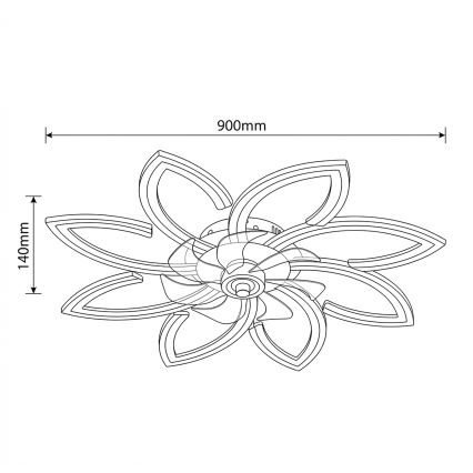Brilagi - LED таванен вентилатор с димируемо осветление, 43W/230V, Ø 90 см, бял + дистанционно управление