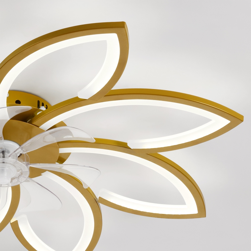 Brilagi - димируем LED таванен вентилатор LED/43W/230V диаметър 90 cm златист + дистанционно управление