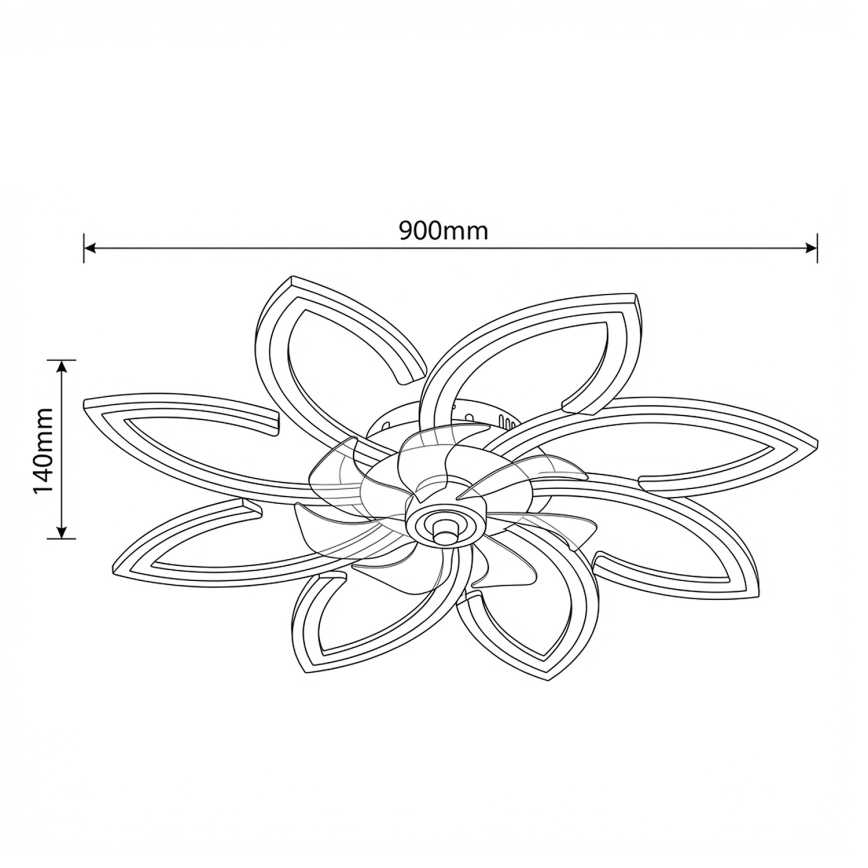 Brilagi - димируем LED таванен вентилатор LED/43W/230V диаметър 90 cm златист + дистанционно управление