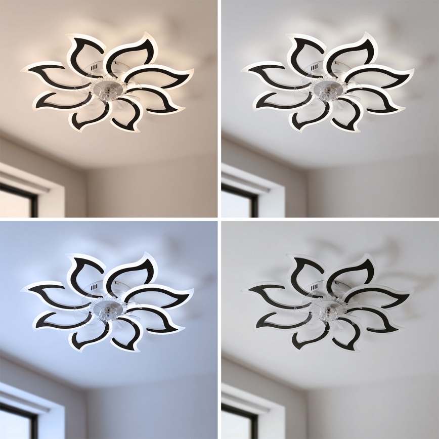 Brilagi - LED димируем таванен вентилатор LED/44W/230V 3000-6500K Ø 90 см черен + дистанционно управление